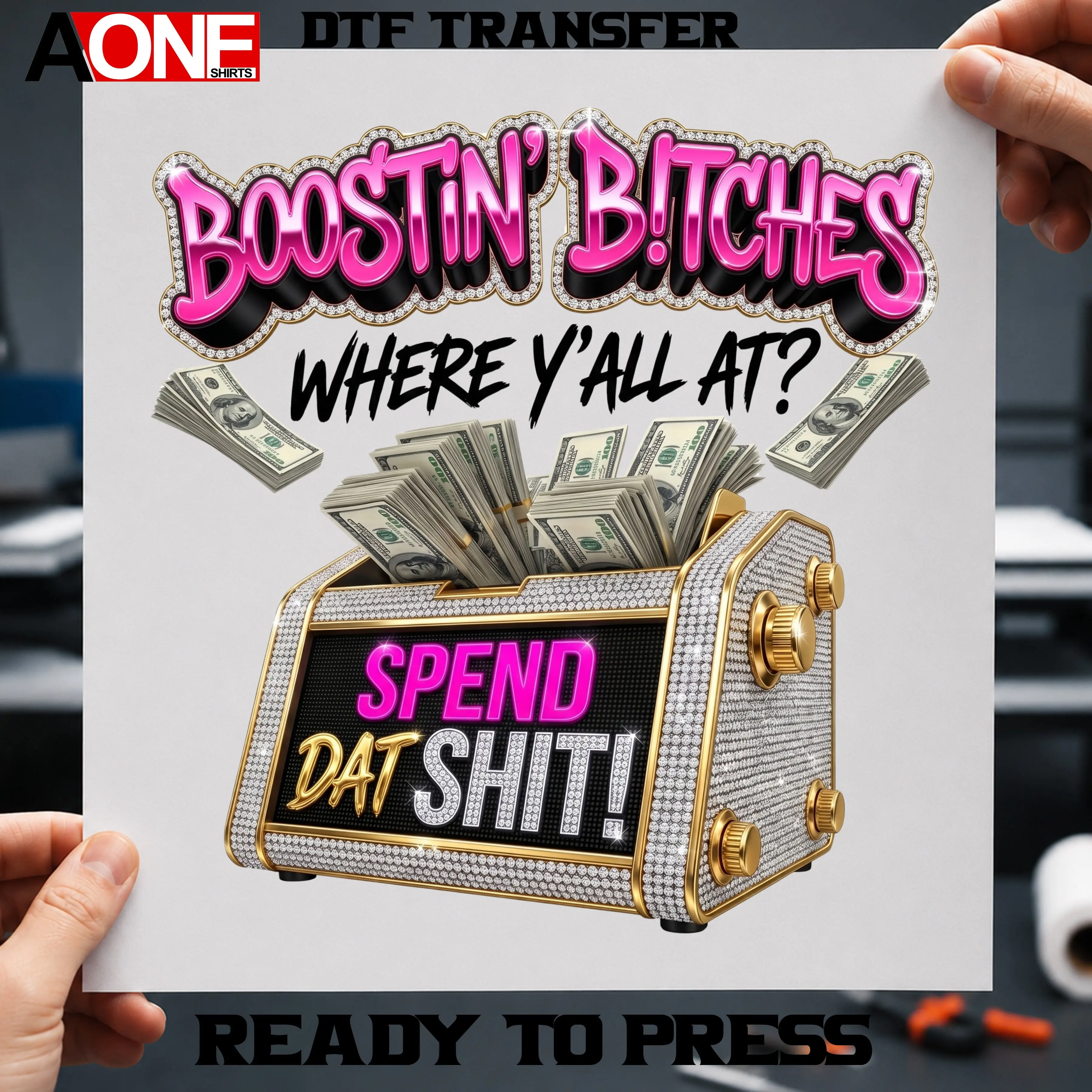 Spend Dat I Money Bag Where Yall At DTF Heat Transfer