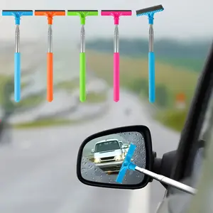 1 retractable car window cleaning sponge and brush-portable manual water scraper, car windshield cleaner, suitable for rearview mirror, with ergonomic handle for quick cleaning, car cleaning accessories