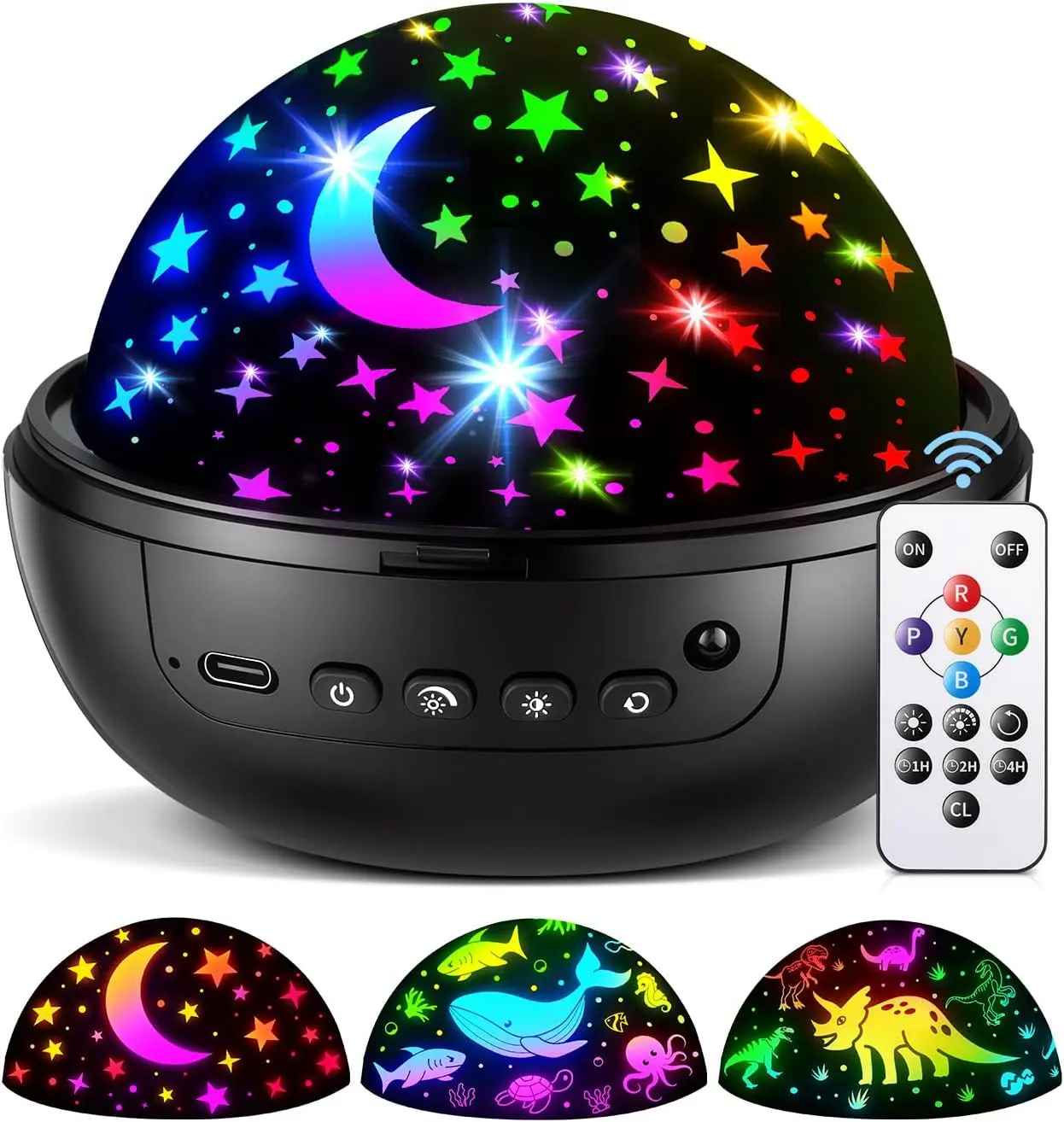 Kids' Star Projector Night Light with 93 Lighting Modes, 3 Films, Remote Control, Dimmable, 1/2/4hrs Timer, Silent Rotation, All-Night Mode – Projector Lamp Gift for 2-5 Year-Old Boys/Girls' Bedrooms, Birthdays