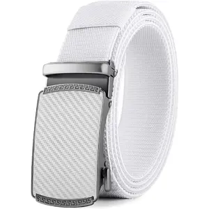 Belt Men, elastic golf belts for men, 2 Pack Nylon Ratchet Belt Mens Belts Casual, Adjustable Trim to Fit