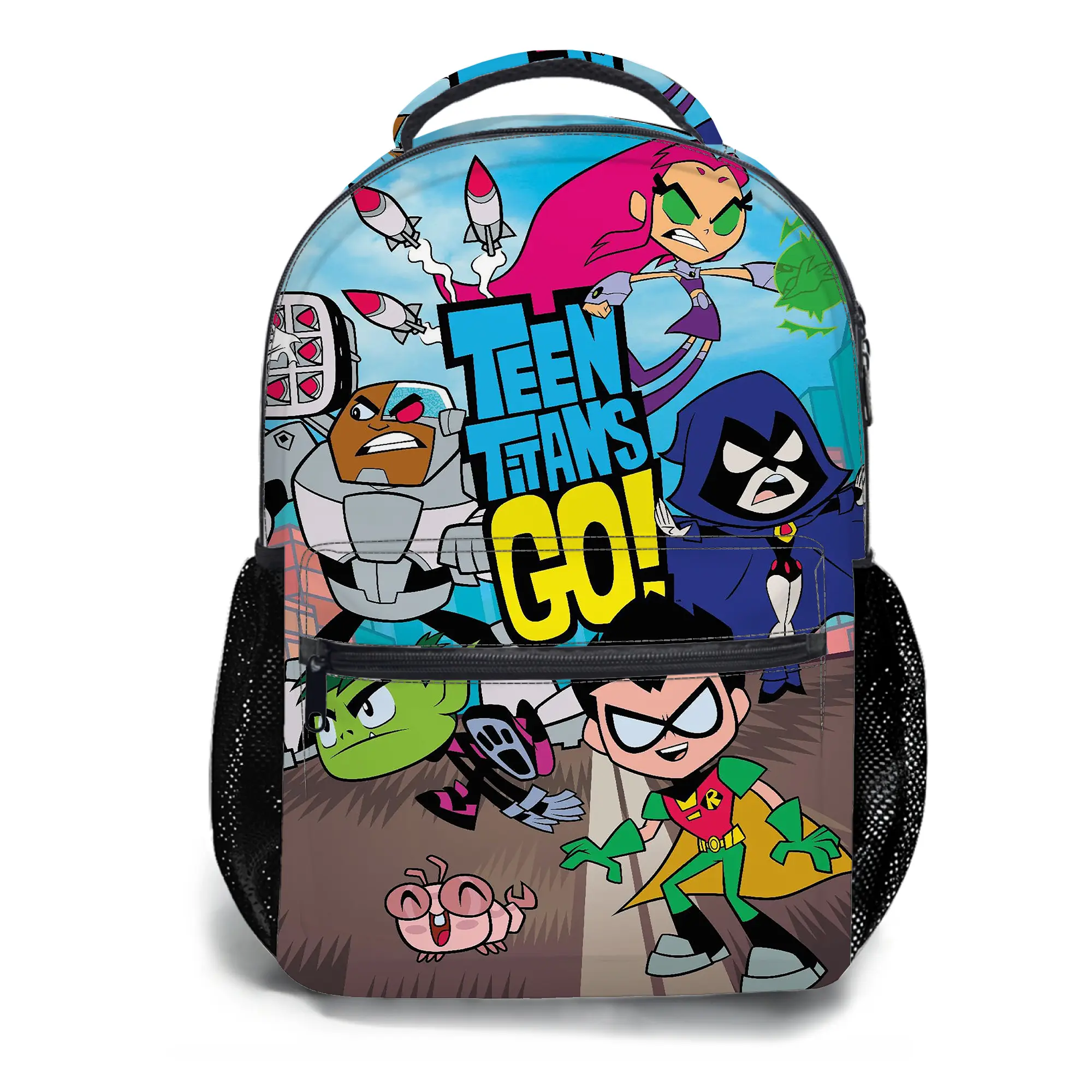 Teen Titans Go! Official Anime Artwork Synthetic Backpack - Anime Style, Cute Lightweight Aesthetic, 1-Size, Functional for Back to School Haul & Travel (A-76)