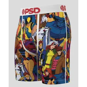 PSD Men's Marvel - X-Men Squad Boxer Brief - Standard Length 7 Inch Inseam, Soft and Breathable Poly Blend Fabric