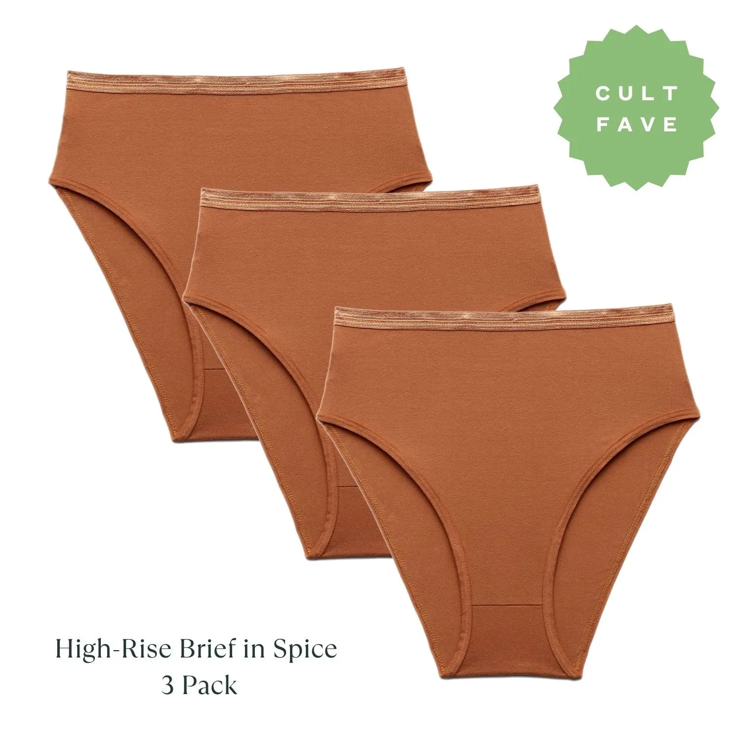Organic Cotton High-Rise Brief in Spice 3-Pack