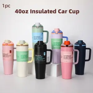 40oz Large Capacity Car Cup with Handle, Stainless Steel Insulated Travel Cup, Ideal for Camping, Office, Gym, Home, Best Gift