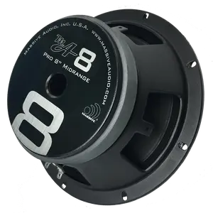 Massive Audio MA8 8" 150W 8 Ohm Mid-Range Speaker for Lower SQ Frequencies High Efficiency CEA Compliant Handle Plug