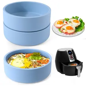 Air Fryer Egg Mold,3 Pcs  Nonstick Egg Bites Pan-Alternative to Microwave Egg Cooker/Sous Vide Egg Bite Maker,,Dishwasher Safe,Air Fryer Accessories,Blue