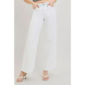 Tamara Loose-Fit RISEN (White) Jeans with Adjustable Striped Waistband