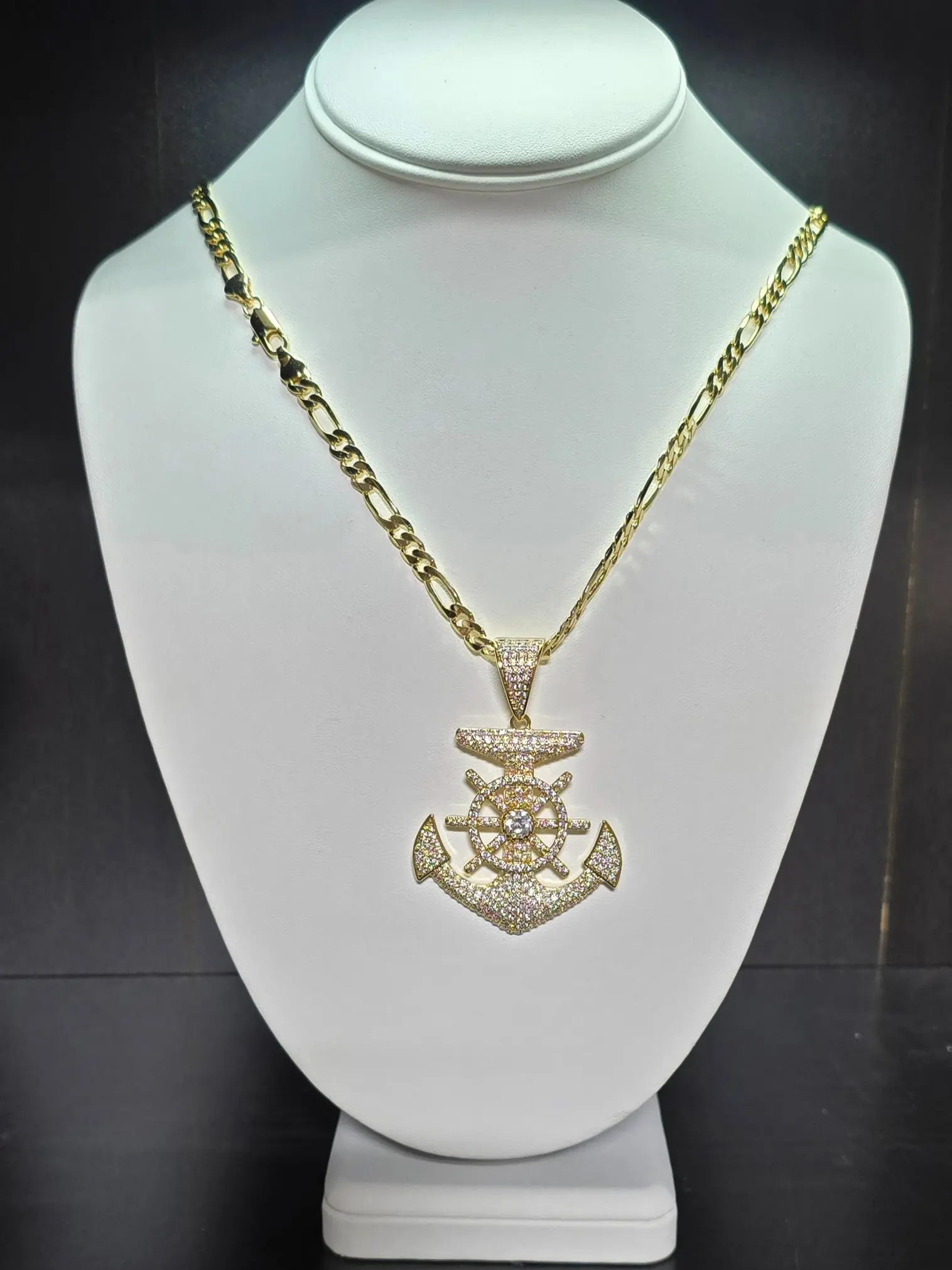 56 cm Set de cadena y dije Ancla