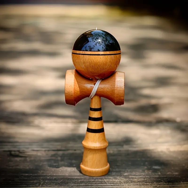 Traditional Kendama Sport Toy with Jade Look, Outdoor Balance Game for Beginners to Pros, Hand-Eye Coordination Skill Toy, Wooden, Christmas Gift, Unisex, Hand Coordination