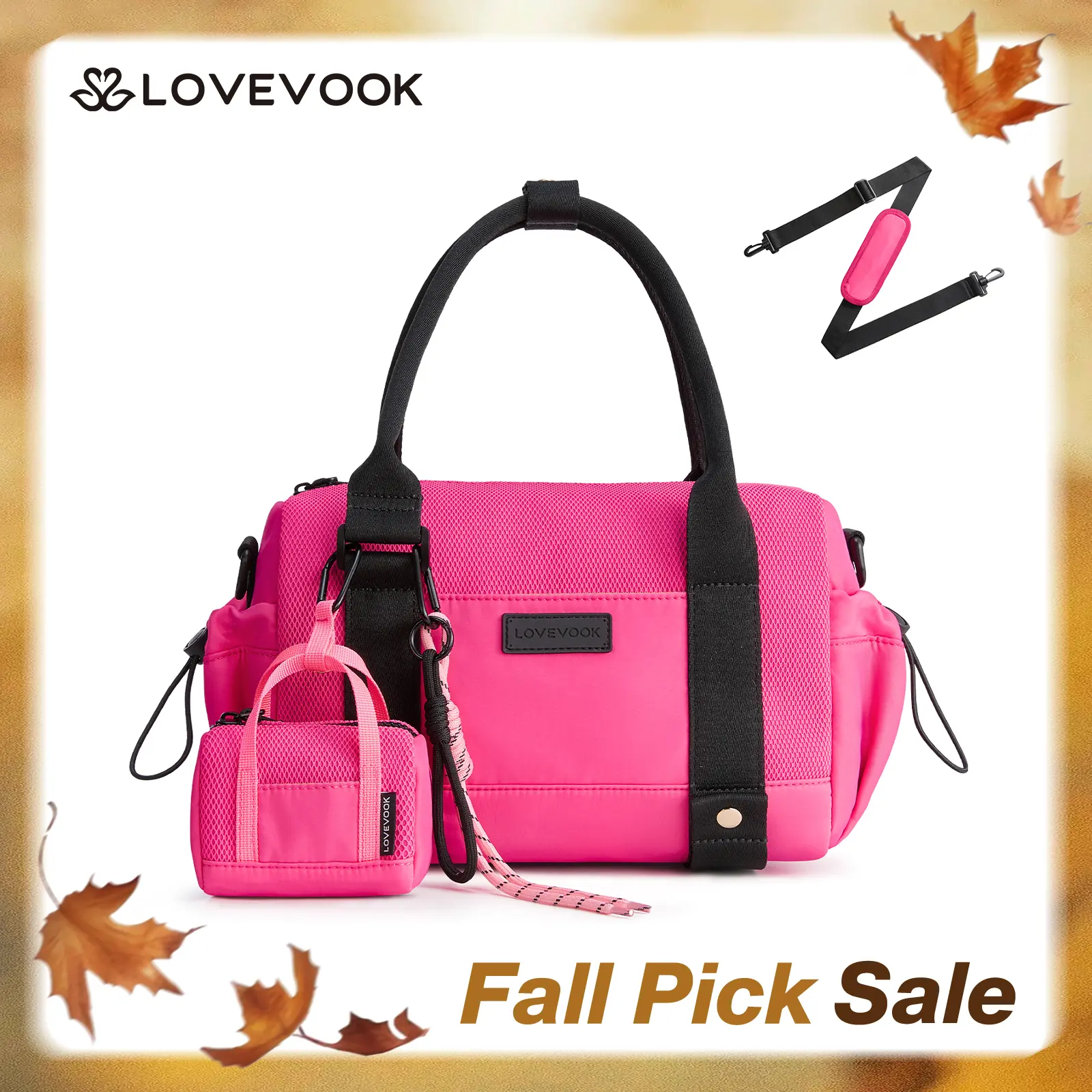 LOVEVOOK Gym Duffle Bag,Yoga Travel Weekender Bag, Featherweight&Durable,Multi Pockets with PVC Waterproof Pocket,Side Bottle Holder,Adjustable Yoga Mat Strap,Carry Handles&Removable Crossbody Strap,Versatile Sports Overnight Bag for Work,Gym,Short Trip