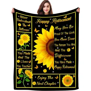 Retirement Gifts for Women Retirement Blanket Retirement Gift for Woman Sunflower Blankets Best Retirement for Women Men Teacher Gifts Party DecorationsThanksgiving Children's Day holiday gifts for family members