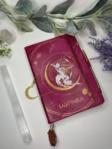 Sagittarius Journal w/ Red Jasper Crystal