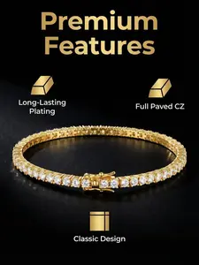 Street Style Elegant Tennis Bracelet, Full Glitter Finish, Lightweight Sparkle, Perfect for True Hippies, Fashion Accessory Gift