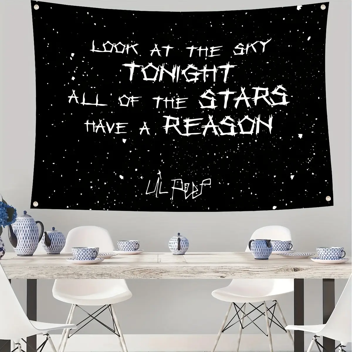 1pc, Lil Peep Tapestries Love Rapper Tapestry Wall Hanging Room Flag Art Home Decoration Gift Bedroom Decor Living Room Door Curtain Balcony Glow In The Dark