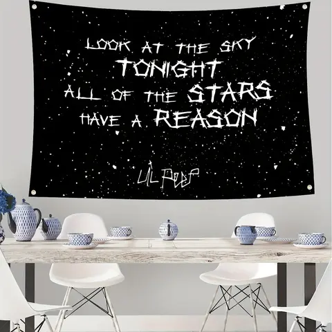 1pc, Lil Peep Tapestries Love Rapper Tapestry Wall Hanging Room Flag Art Home Decoration Gift Bedroom Decor Living Room Door Curtain Balcony Glow In The Dark