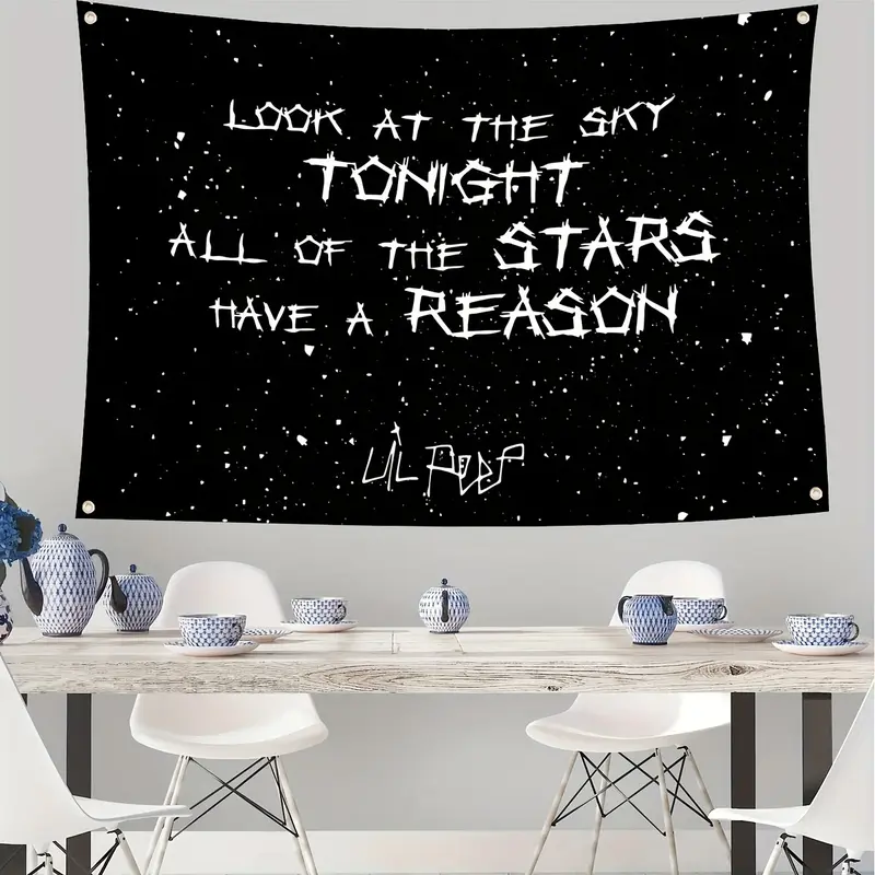 1pc, Lil Peep Tapestries Love Rapper Tapestry Wall Hanging Room Flag Art Home Decoration Gift Bedroom Decor Living Room Door Curtain Balcony Glow In The Dark