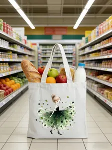 Clover Ballet Girl Handheld Shopping Bag, Reusable Commuter Backpack, Dual-Sided Print Aesthetic Design, Hot Sublimation Printing