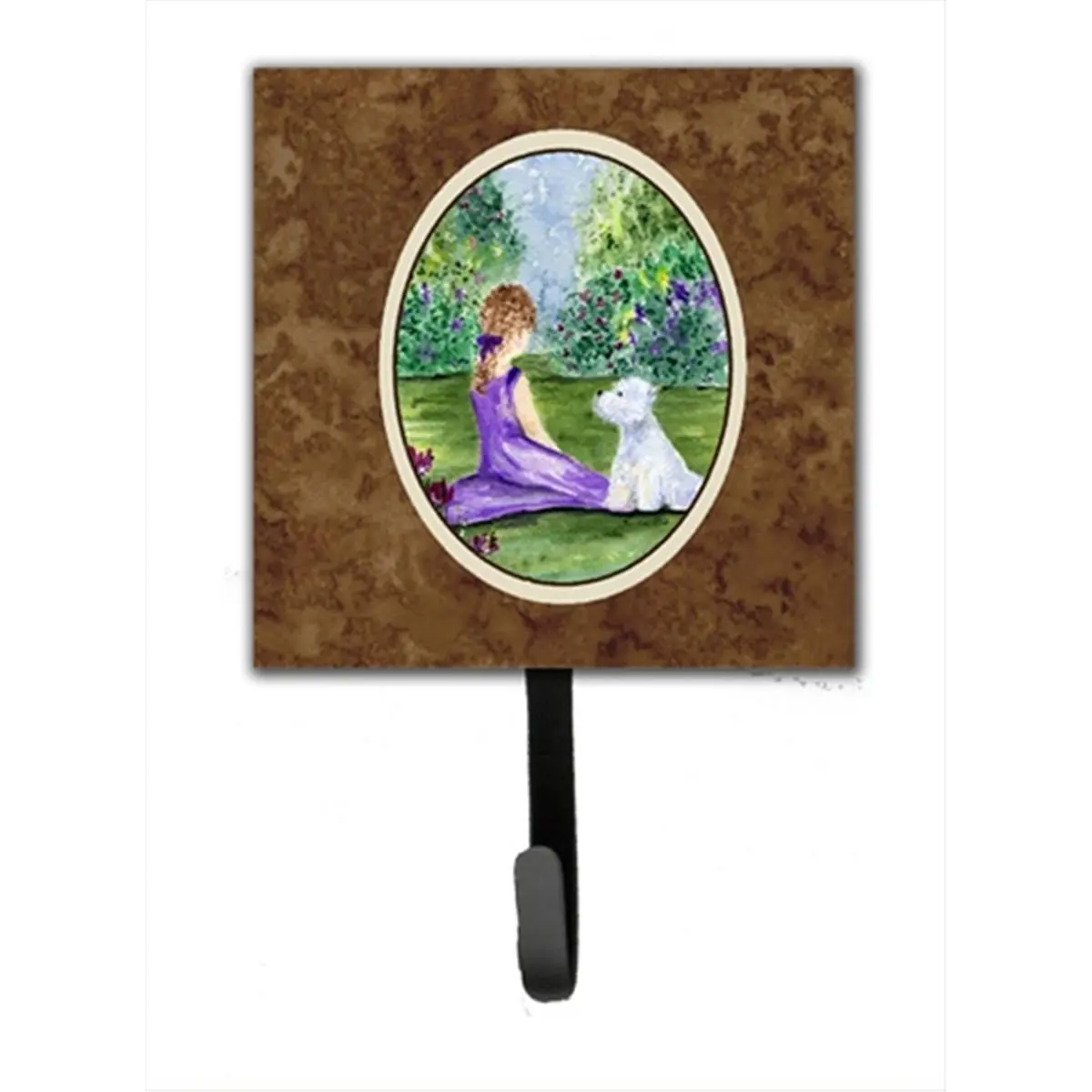 Westie Metal Hanger - 4.25 x 1 x 6 in Key Hook, Wall-Mounted Home Decor Organizer for Entryway, Office