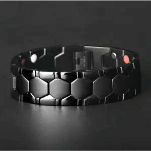 Diamond Shaped Double Dot Men'S Bracelet Magnetic Energy Detachable Hexagonal Bracelet Magnetic Bracelet