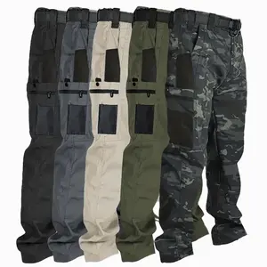Men’s solid-color tactical cargo work pants, 1-pack/5 pieces; multiple pockets with zip closure; durable outdoor training pants; available in various colors; suitable for fishing, outdoor activities, work, hiking, camping; wearable in all seasons.