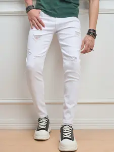 Men's Tight-Fit Denim Jeans, Elastic Ripped Skinny Pants, Slim Fit Versatile Long Trousers, Fashionable Casual Streetwear Men's Clothing