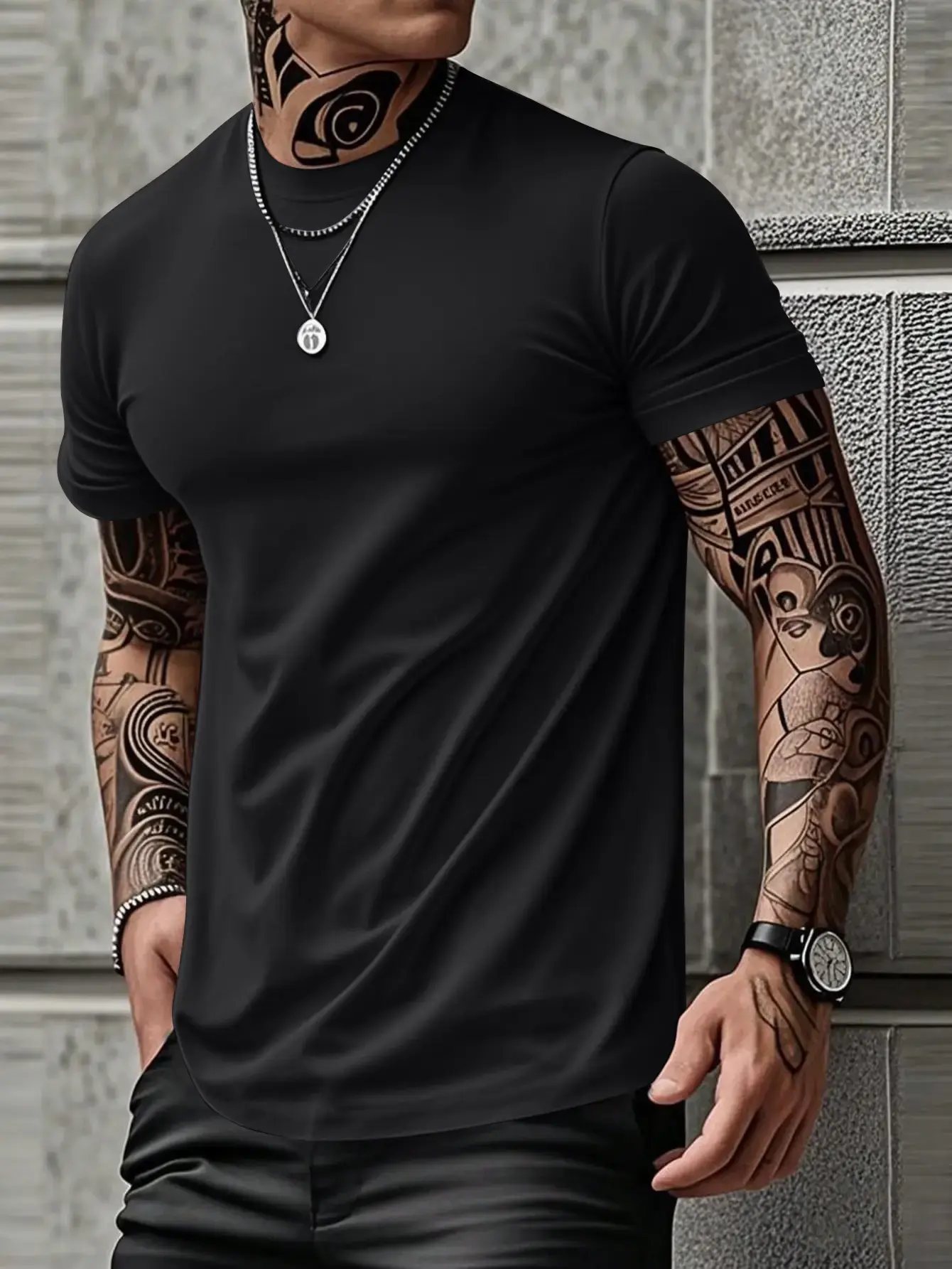Men's Fitted Round Neck T-Shirt in Soft Lightweight Cotton, Casual Athletic Sports Clothing for Gym & Running, Perfect Gift for Husband or Boyfriend