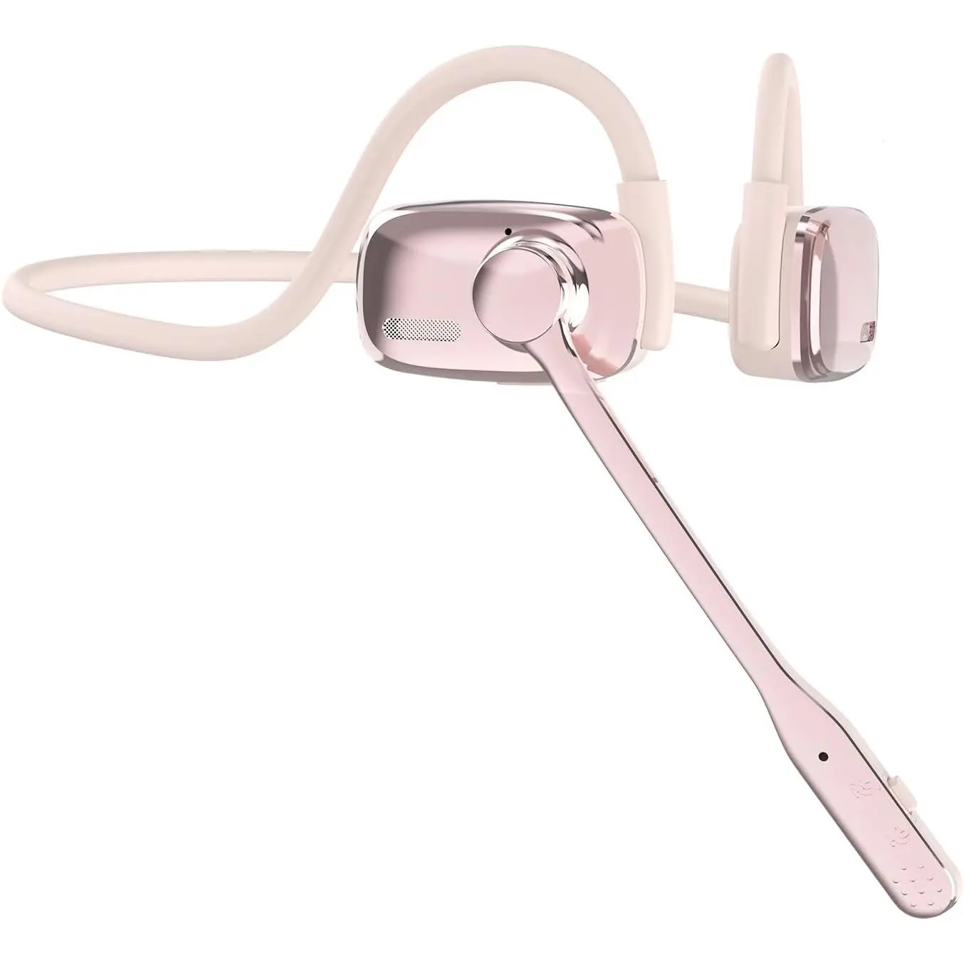 Bluetooth Open Ear Headset with Mic, LK12 Bluetooth Wireless Headphones with Noise Cancelling Mic, 15.4mm Diaphragm Driver, Open Ear Headset for Meeting Running Cycling (Pink-Louder Volume for Indoor Outdoor)