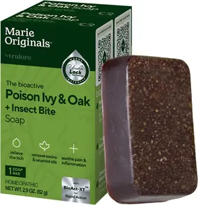Marie Originals Poison Ivy & Oak Soap Bar | Natural Anti-Itch Cleanser for Poison Ivy, Sumac & Insect Bites, Pack of 2