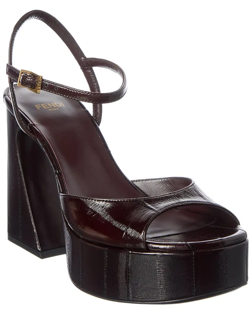 FENDI Arco Leather Platform Sandal