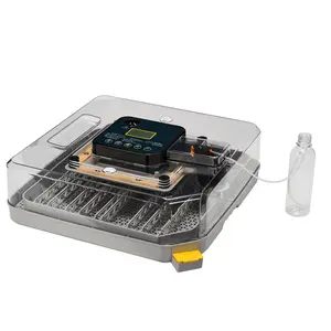 48H Pro 48-Egg Incubator 110V 85W Fully Automatic Egg Turner LED Candler Auto Temp Humidity Control Fahrenheit Display ABS PET Body Clear Lid Storage Compartment for Home Use