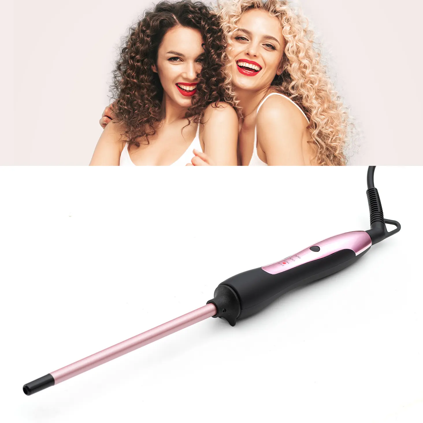 9mm Curling Iron for Fine Curls, Ceramic Coated Mini Curling Iron, Dual Voltage Adjustable Temperature