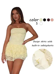 Women's Lace Tube Dress, Elegant Strapless Dress for Party Club Dating Wear, Ladies Summer Clothes