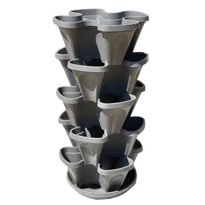 Smart Spring 13" Vertical Planting System - 3pk/5pk Stackable Garden Solution for Compact & Versatile Gardening Needs