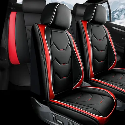 Universal 5-Seat Leather Car Seat Cover Set For Honda Accord Civic CR-V Clarity Insight - Waterproof