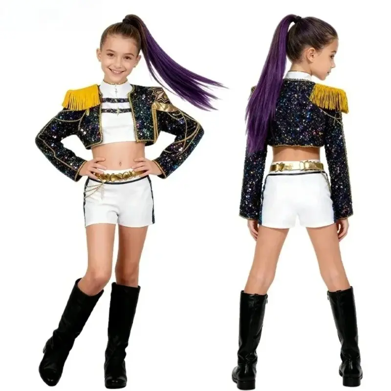 Cosplay KPOP Costume Demon Cosplay for Girls Halloween Christmas Singing Dancing Artist Performance Suit