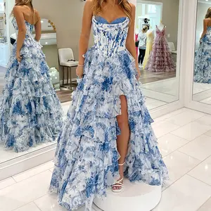 Sexy long evening dress for women with tube top, slim fit, high-end and elegant party ball gown for summer