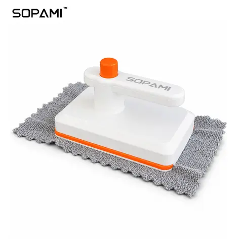 SOPAMI Mini Multi-Functional Mop - Press-to-Lock Handheld Cleaning Tool with 10 Microfiber Pads, No-Touch Wipe-and-Throw Design, ABS+PP Material, for Kitchen, Living Room, Bedroom, Bathroom & Garage Surface Cleaning