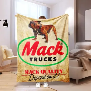 Bulldog Pattern Blanket, Soft Warm Throw Blanket, Air-conditioned Room Blanket, Warm Nap Blanket for Home Office Travel Camping, Slogan Print Blanket