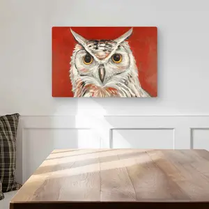 212 MAIN 12x18 in. Glossy Aluminium Metal Print Wall Art, Artistic Colorful Eagle Owl Nature Photo Artwork, Home Decor Supply