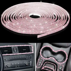 32.8 ft Bling Car Trim Self Adhesive Bling Car Accessories for Women Rhinestone Strip Glitter Diamond Sticker DIY Line Molding Dashboard Decal Shiny Auto Stuff for Interior Exterior Decor