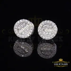 Diamond Celebrity’s 1.00ct VVS ‘D’ Moissanite Men’s/Womens 925 Silver White Round Stud Earrings