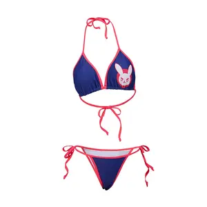 Shego Swimsuit Cosplay Costume Nami Blue Bikini Anime mememe Sexy Costume Pam Summer Beach Swimwear Halter String Bikini