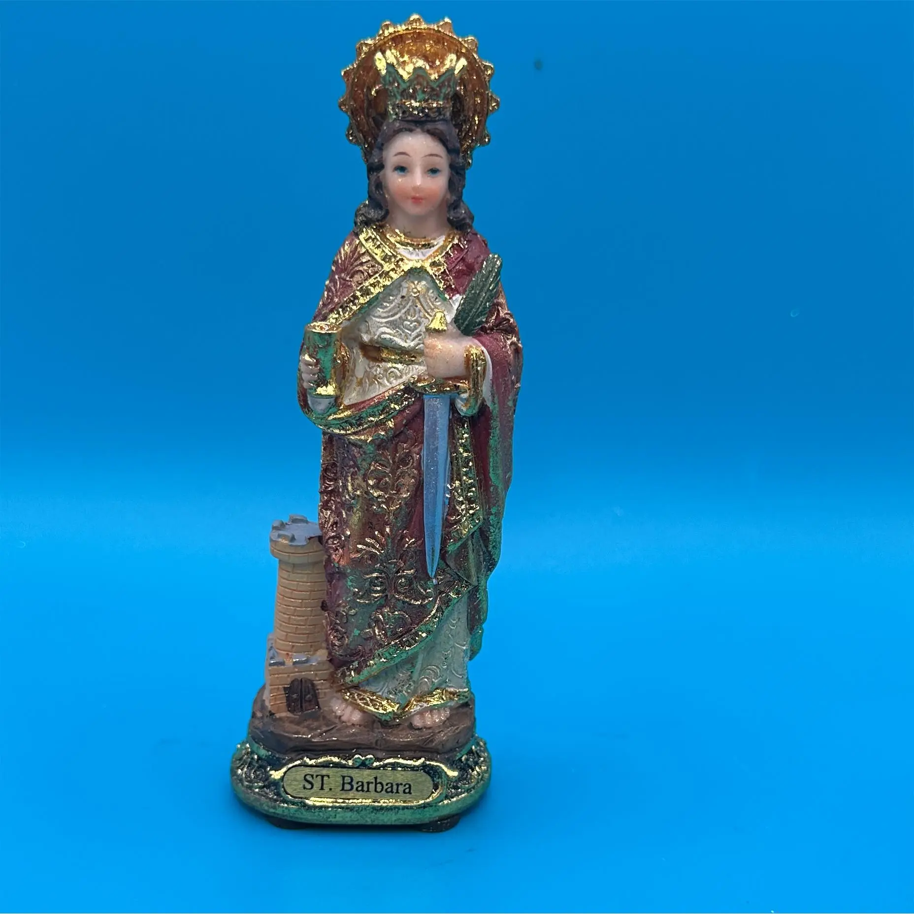 Santa Barbara statue 5 inch gold Santa Barbara statue 5 inch gold
