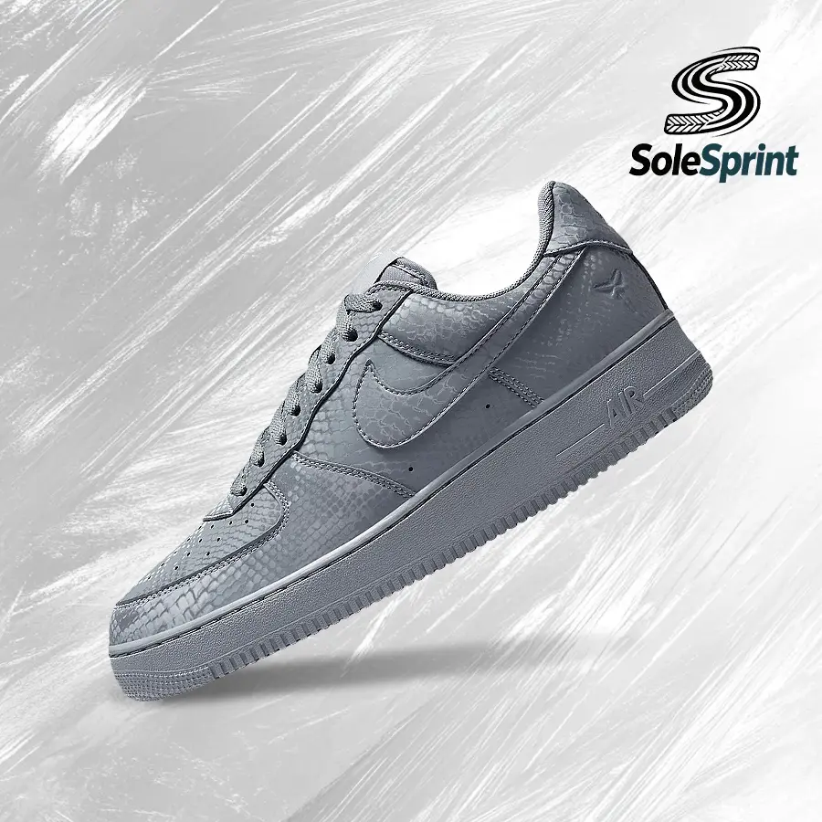 Nike Men's Kobe Air Force 1 Low Top Sports Shoes in Cool Grey, Vintage Casual Athletic Style for Gym-to-Streetwear with Shock-Absorbing Comfort, ib0018 004, Footwear, Shock Absorb