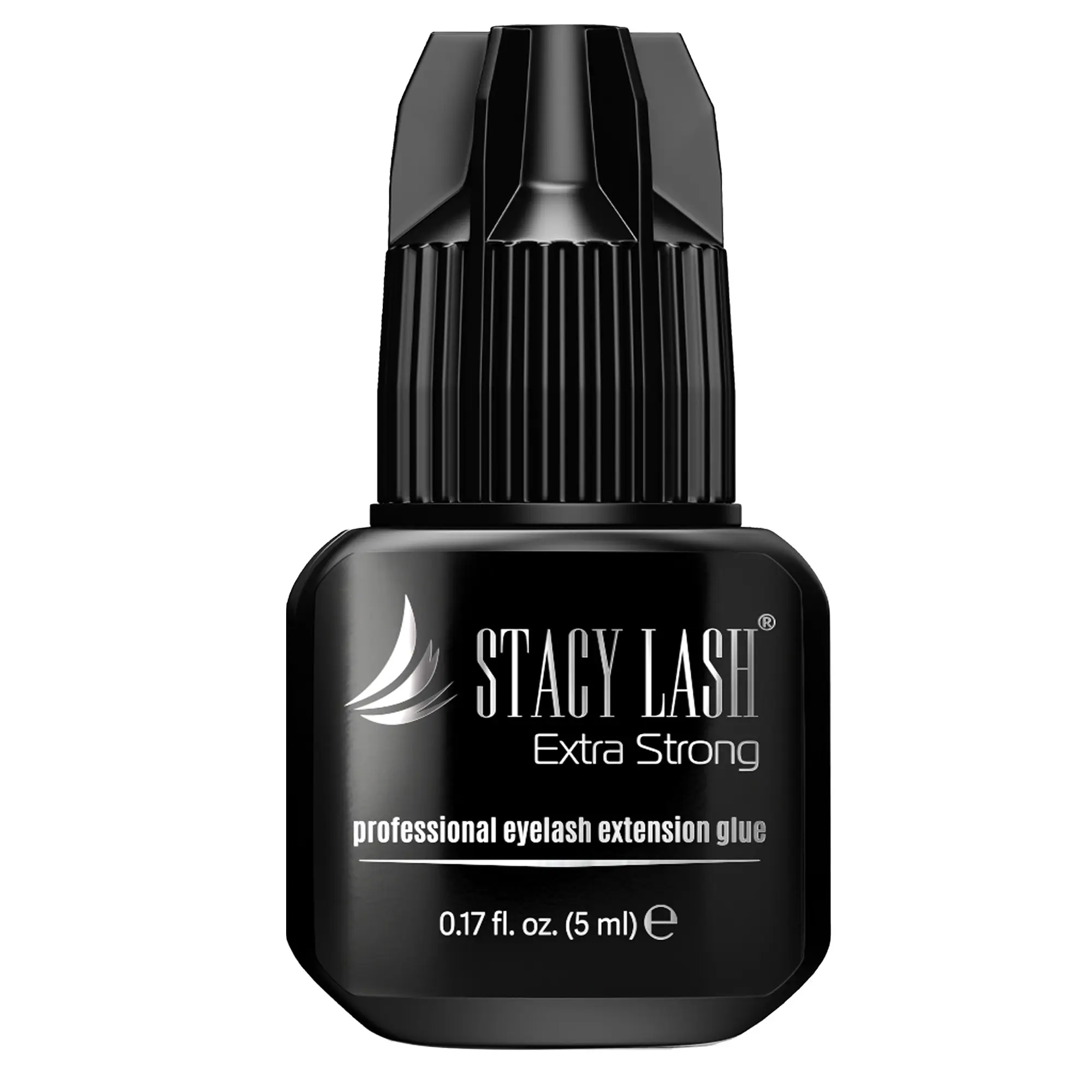 Stacy Lash Extra Strong Eyelash Extension Glue - 5 ml | 0.5 Sec Fast Drying | 7-Week Retention | Black Adhesive | Professional Supplies