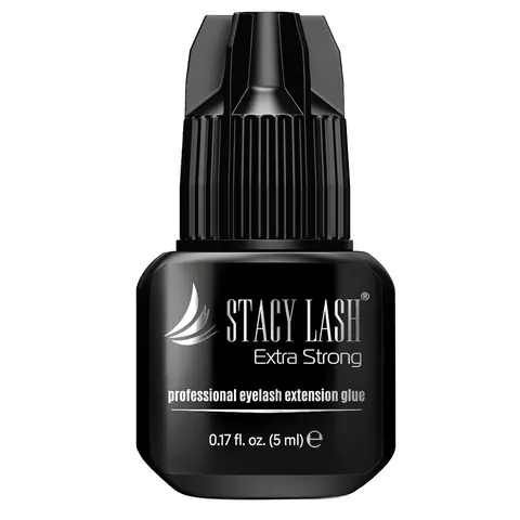 Stacy Lash Extra Strong Eyelash Extension Glue - 5 ml | 0.5 Sec Fast Drying | 7-Week Retention | Black Adhesive | Professional Supplies