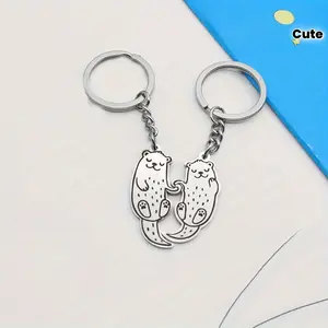 1 Pair Adorable Otter Shaped Keychain - Unique Bag Pendant Accessories for Best Friend, Men, Creative Gift Idea - Durable, Compact, and Fun