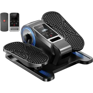 Under Desk Elliptical Machine, Electric Seated Pedal Exerciser, Quiet Leg Exerciser While Sitting for Seniors, Mini Portable Exercise Machine with Remote, Adjustable 12-Speeds, Manual & Auto Mode