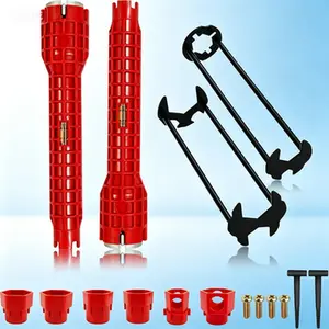 8 in 1 Multi-Jaw Basin Wrench Tool, 14 in 1 Hex Wrench for Tight Spaces, Kitchen Sink Drain Removal and Plumbing Installation, Reusable Professional Repair Tool for Faucet and Pipe Fittings