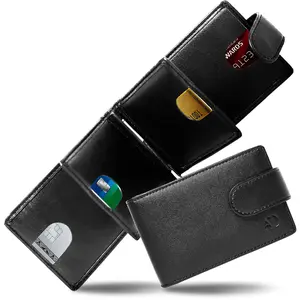 Bifold Wallets For Men With Removable Money Clip RFID - PU Leather Slim Mens Wallet With ID Window Front Pocket Wallet Gifts For Men